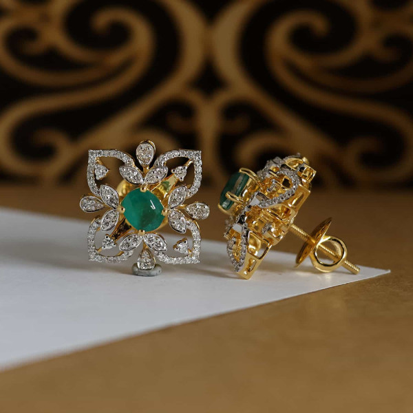 Lab Created Traditional Diamond Earrings In 18k Yellow Gold 