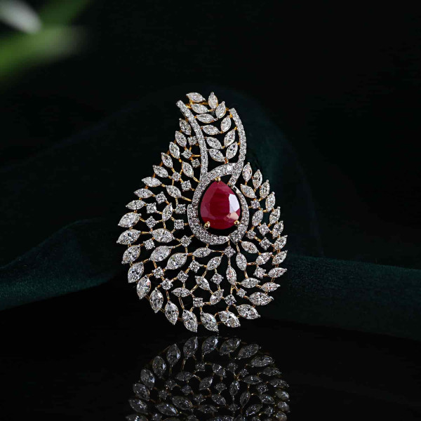 Glamorous Lab Created Marquise and Round Shaped Diamond Pendant