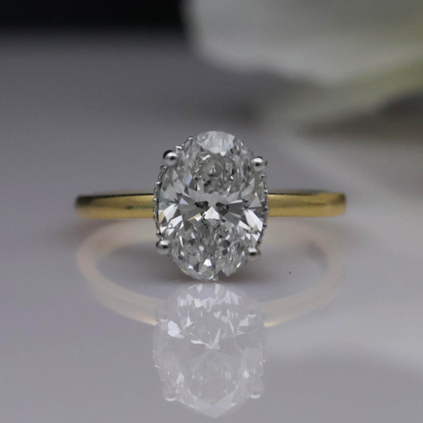 Oval Cut Lab Grown Diamond Solitaire Engagement Ring