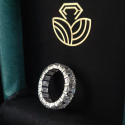 30 pointer Emerald shape lab Diamond Eternity band - 18kt Gold