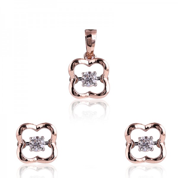 Dancing Diamond Pendant Set with 0.38 Ct Lab Grown Diamond and 3.66 Gold Weight