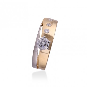 Thumb Lab Grown Diamond 4.11 Gm Gold Ring with 0.39 Ct CVD Solitaire Diamond